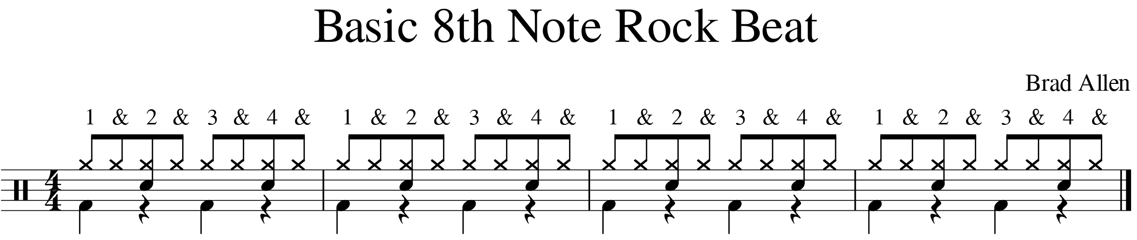 Basic 8th Note Rock Beat image