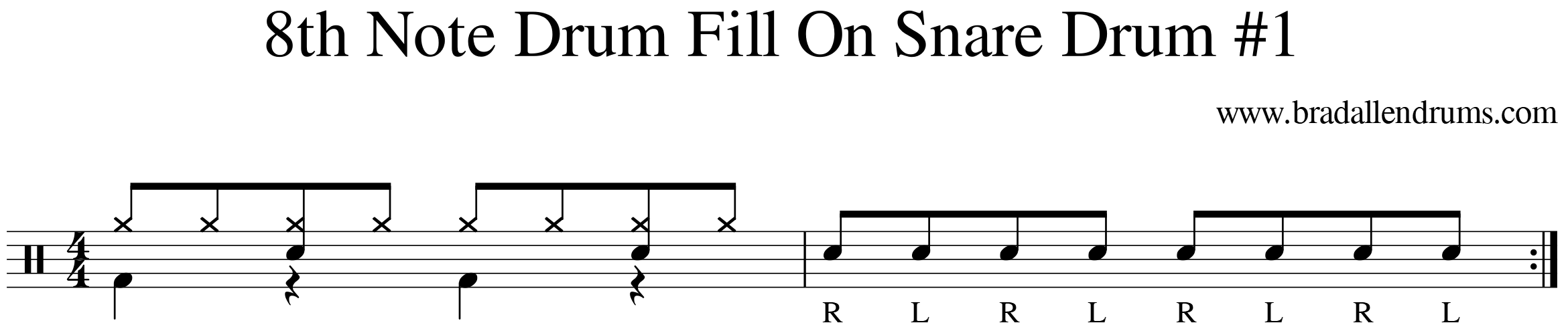 8th Note Drum Fill On Snare Drum #1 image