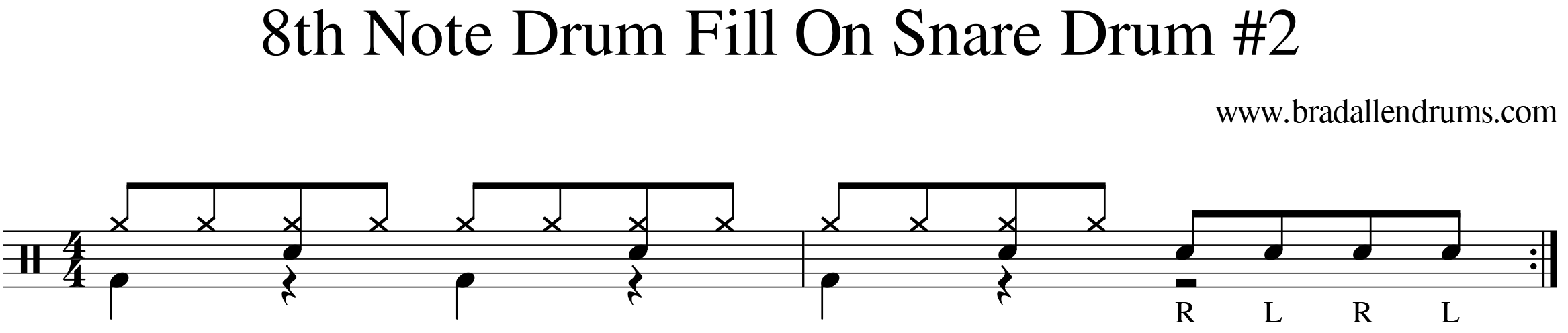 8th Note Drum Fill On Snare Drum #2 image