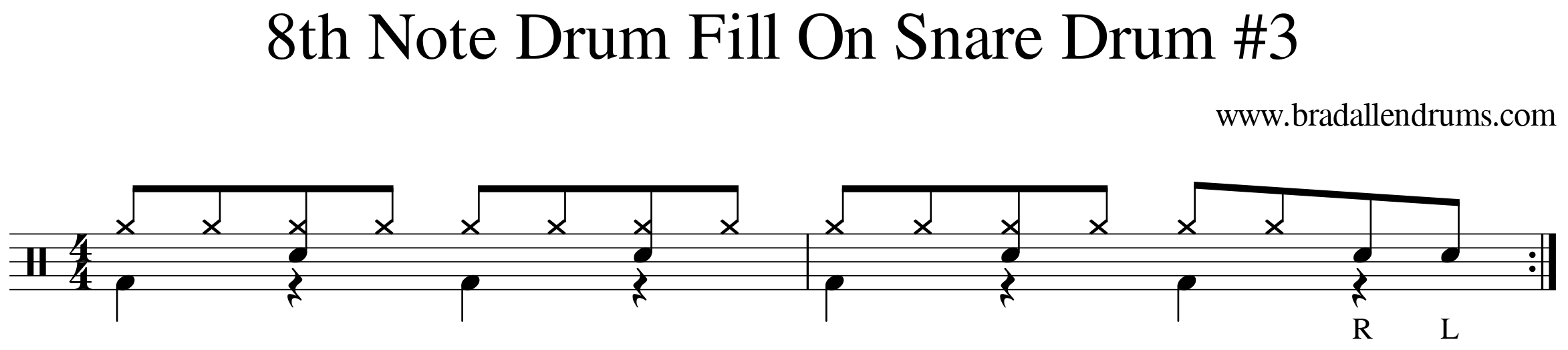 8th Note Drum Fill On Snare Drum #3 image