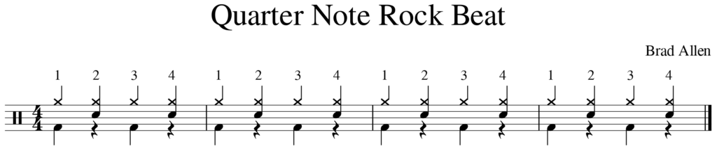 Quarter Note Rock Beat exercise